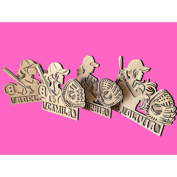 Personalized Baseball Girl Sign Laser Engraved Gift Custom Plaque Sports Trophy - Picture 1 of 5